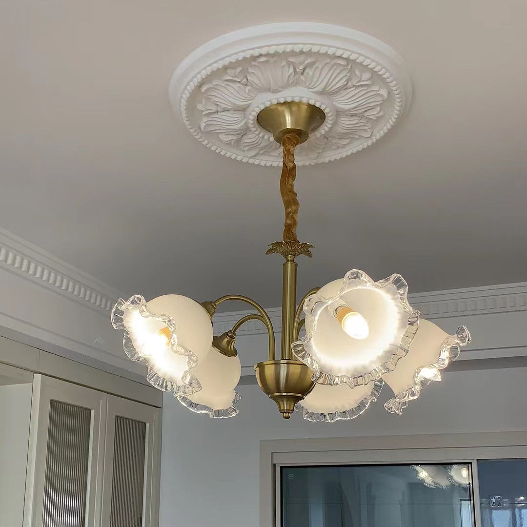 GIGLIO White Glass Flower Chandelier