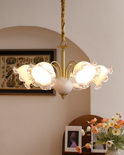 GIGLIO White Glass Flower Chandelier