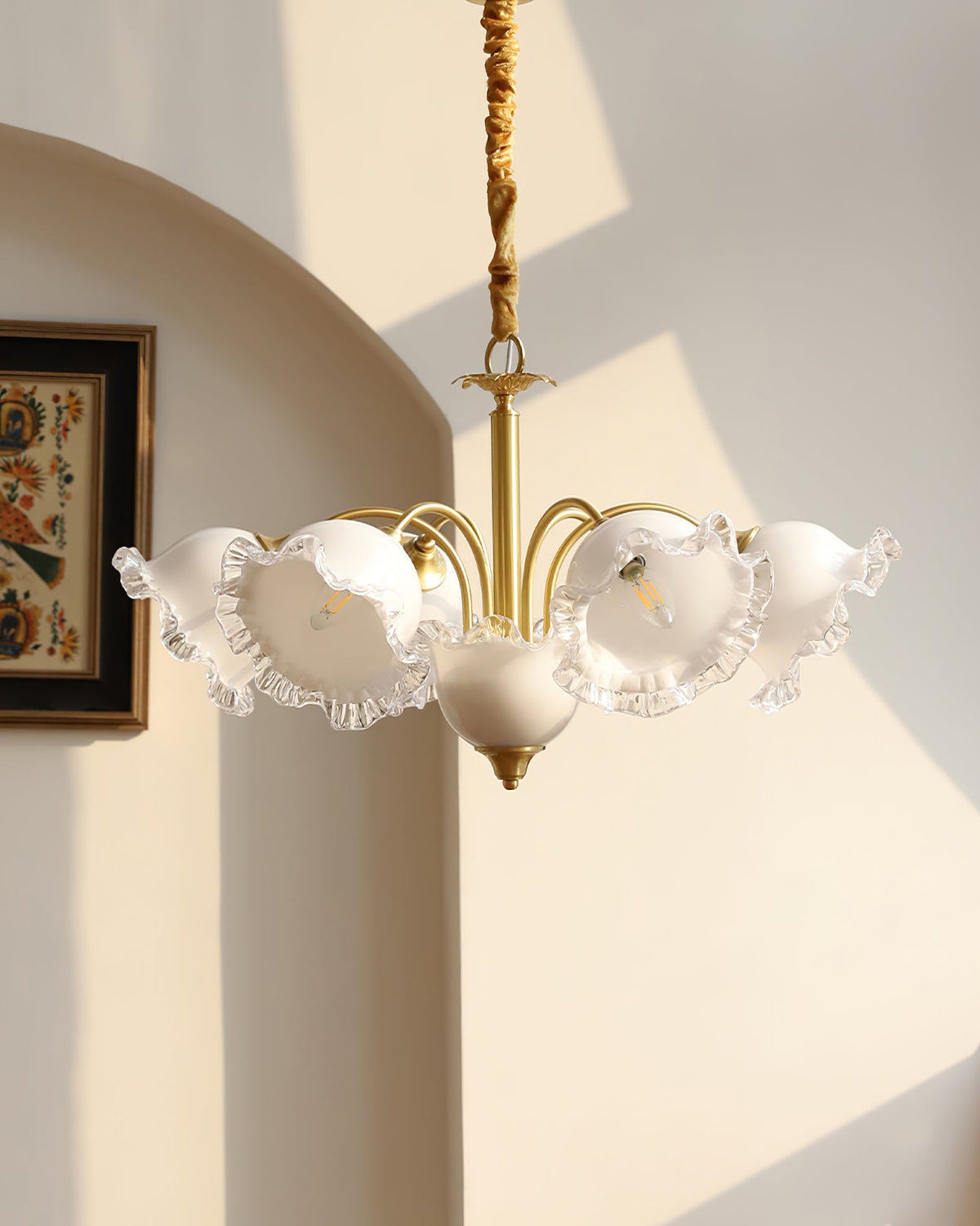 GIGLIO White Glass Flower Chandelier