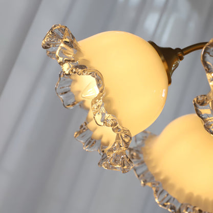 GIGLIO White Glass Flower Chandelier