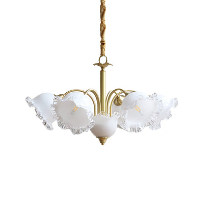 GIGLIO White Glass Flower Chandelier