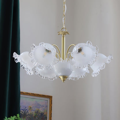 GIGLIO White Glass Flower Chandelier