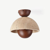 GHIANDA Travertine & Wood Ceiling Light