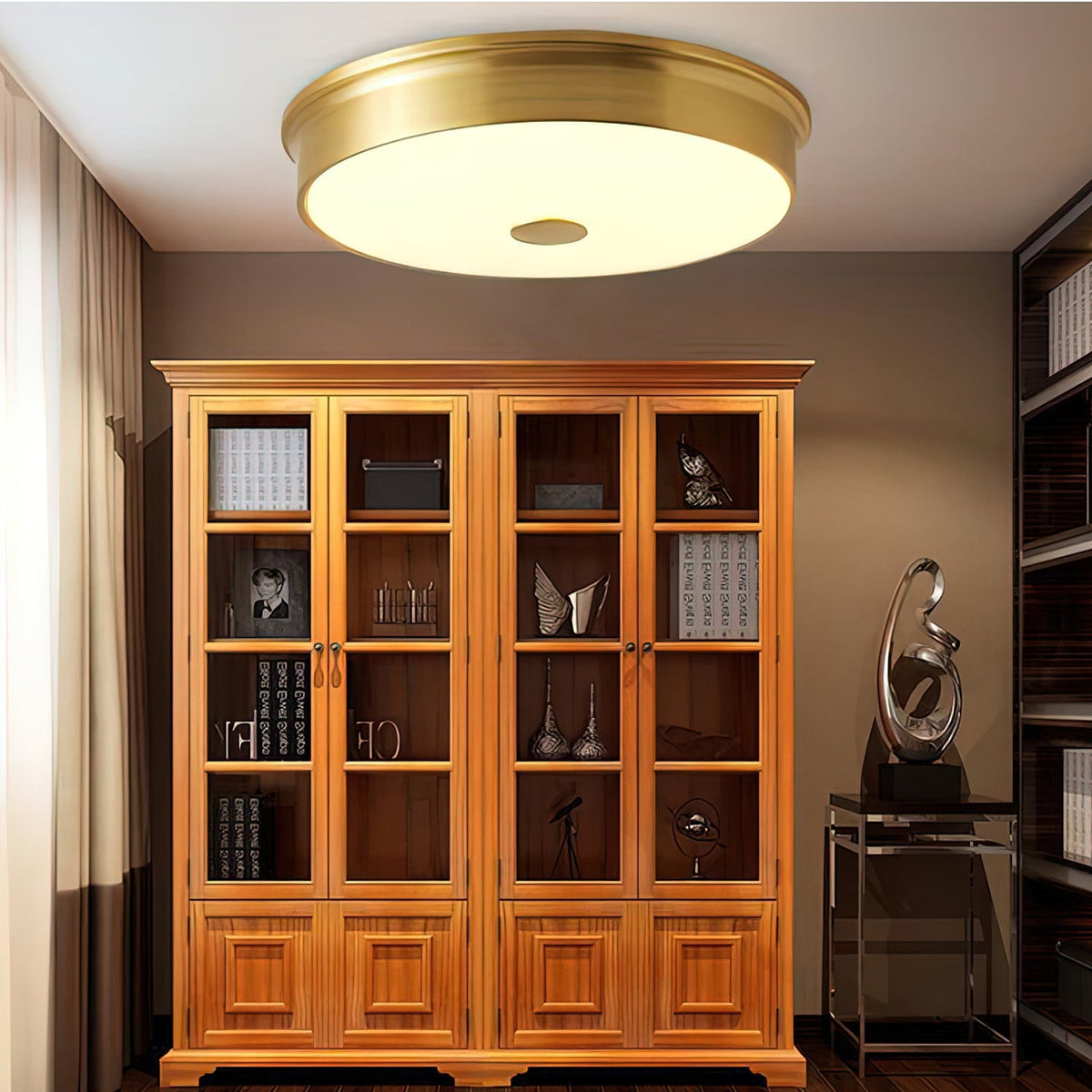 VERELLE Aged Brass Flush Mount Ceiling Light