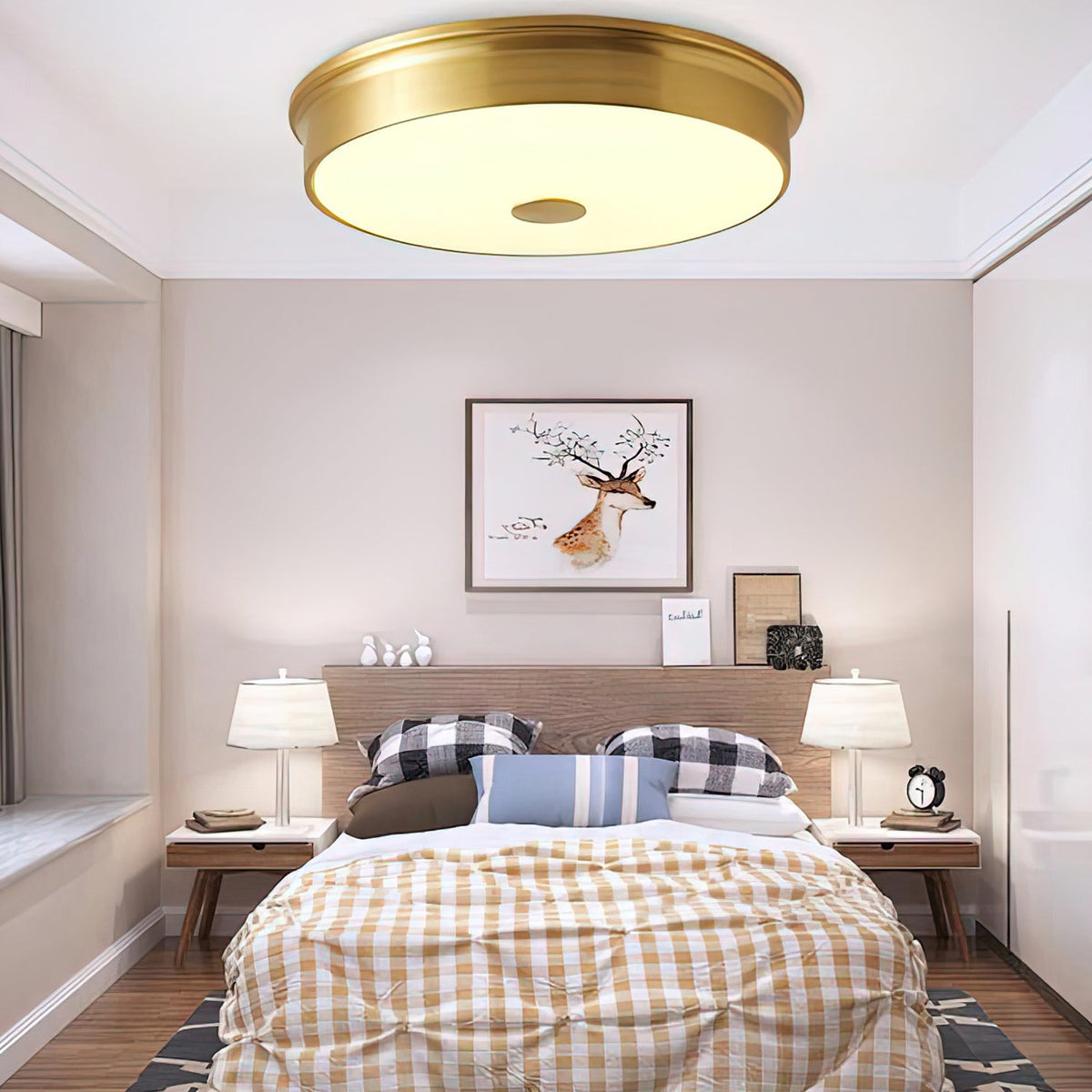 VERELLE Aged Brass Flush Mount Ceiling Light