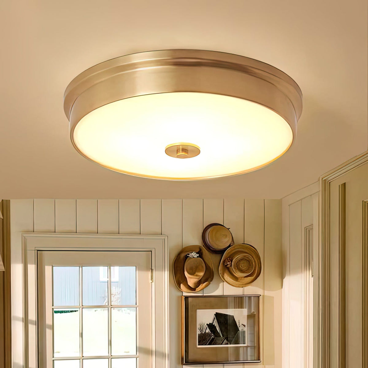 VERELLE Aged Brass Flush Mount Ceiling Light