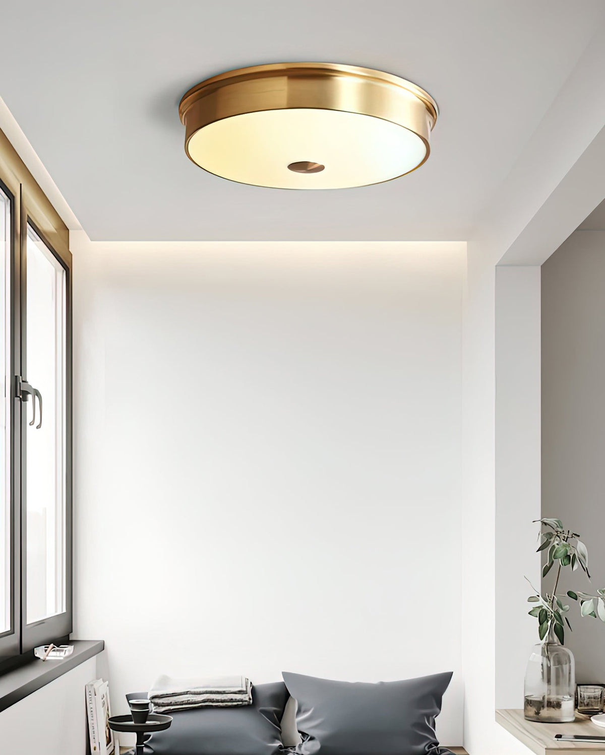 VERELLE Aged Brass Flush Mount Ceiling Light