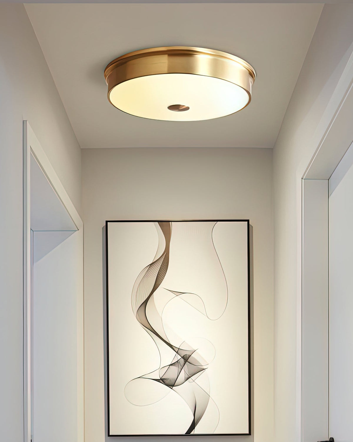 VERELLE Aged Brass Flush Mount Ceiling Light