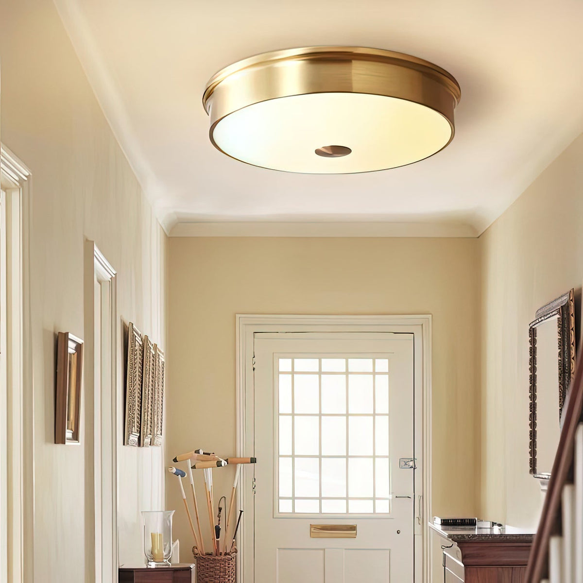 VERELLE Aged Brass Flush Mount Ceiling Light