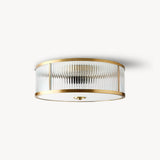 LUCERNE Double-Layer Glass & Brass Flush Mount Ceiling Light