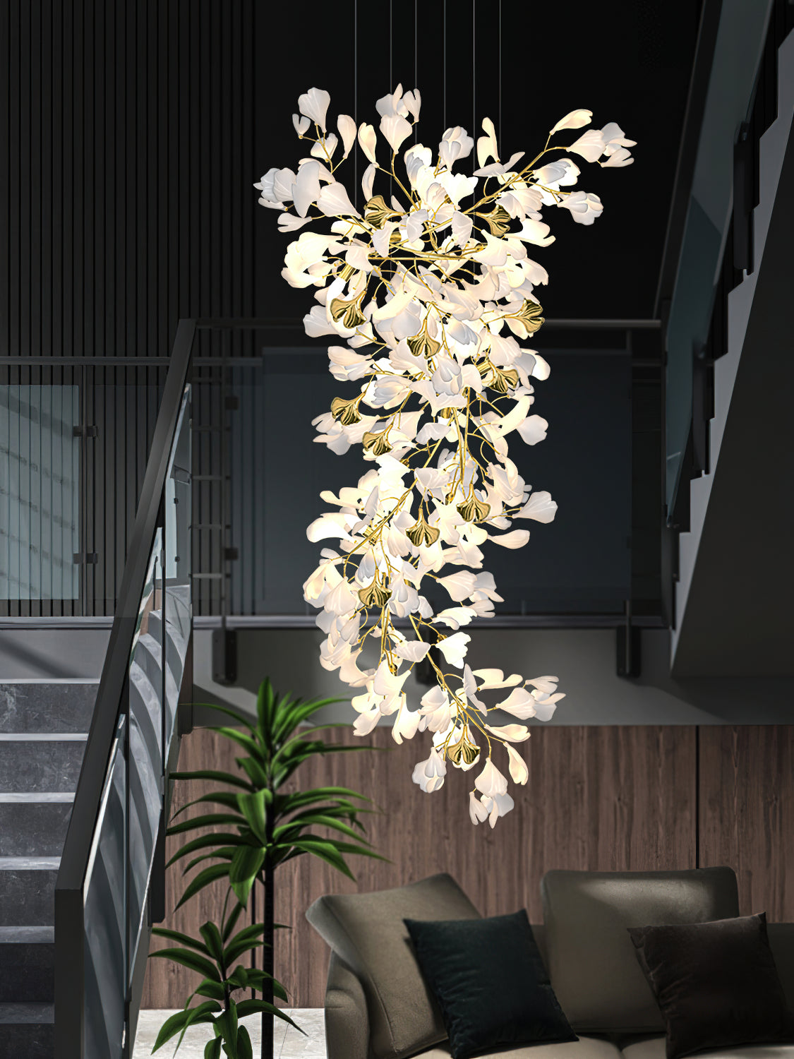 Ginkgo Cascade Chandelier