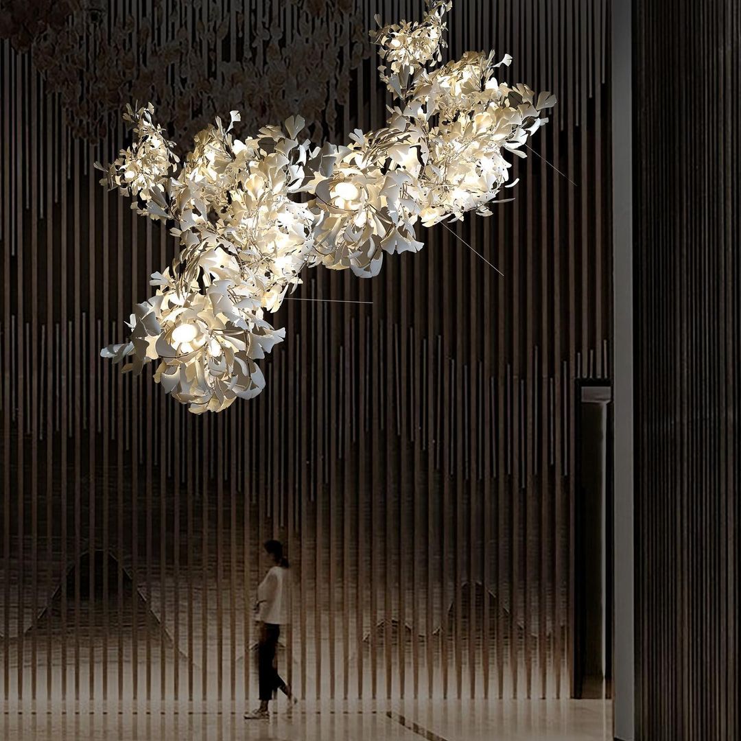 KYOMI Porcelain Ginkgo Leaf Cluster Chandelier