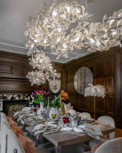 KYOMI Porcelain Ginkgo Leaf Cluster Chandelier