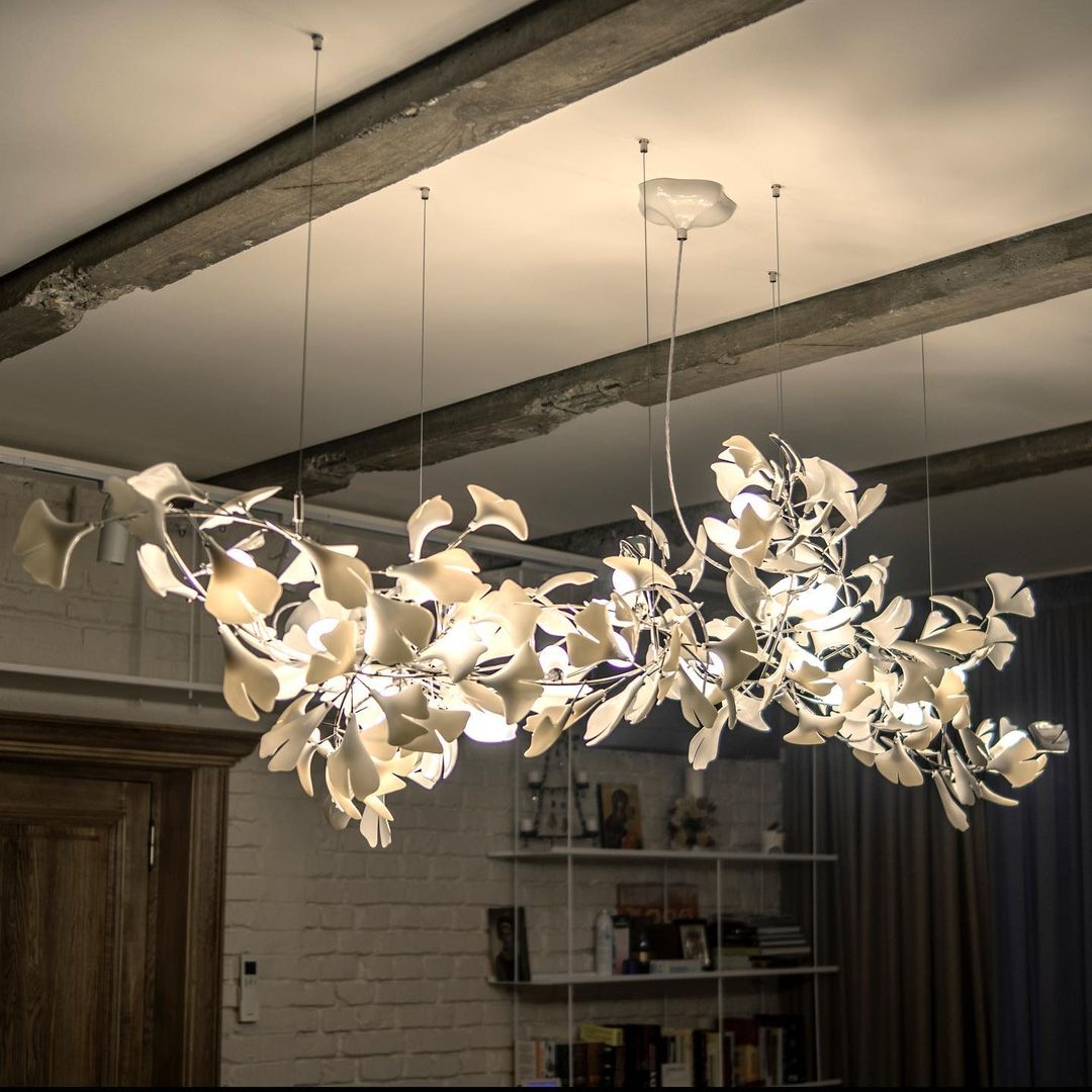 KYOMI Porcelain Ginkgo Leaf Cluster Chandelier