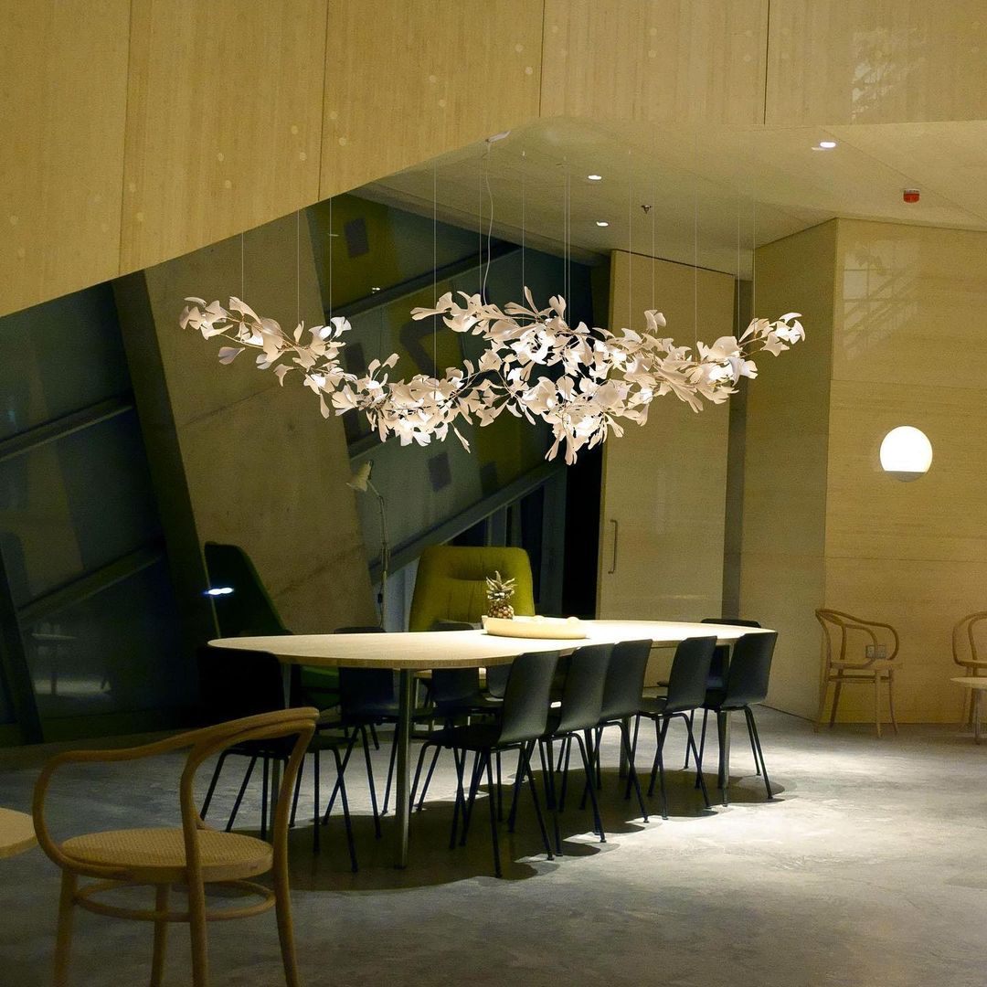 KYOMI Porcelain Ginkgo Leaf Cluster Chandelier