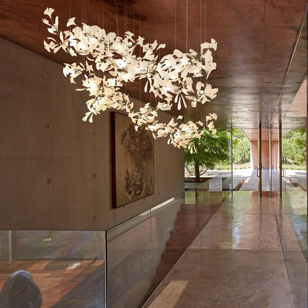 KYOMI Porcelain Ginkgo Leaf Cluster Chandelier