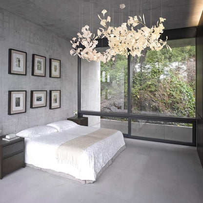 KYOMI Porcelain Ginkgo Leaf Cluster Chandelier