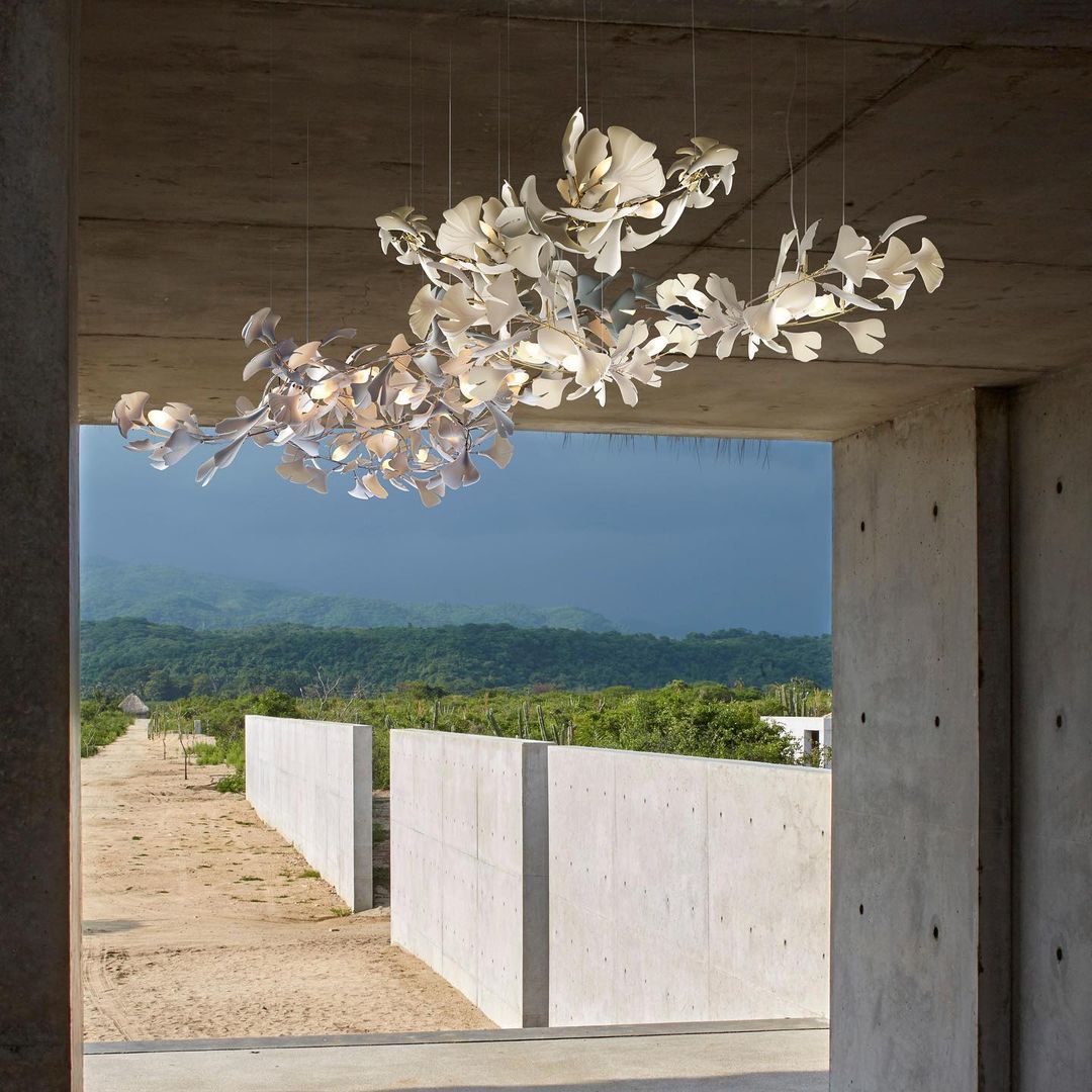 KYOMI Porcelain Ginkgo Leaf Cluster Chandelier