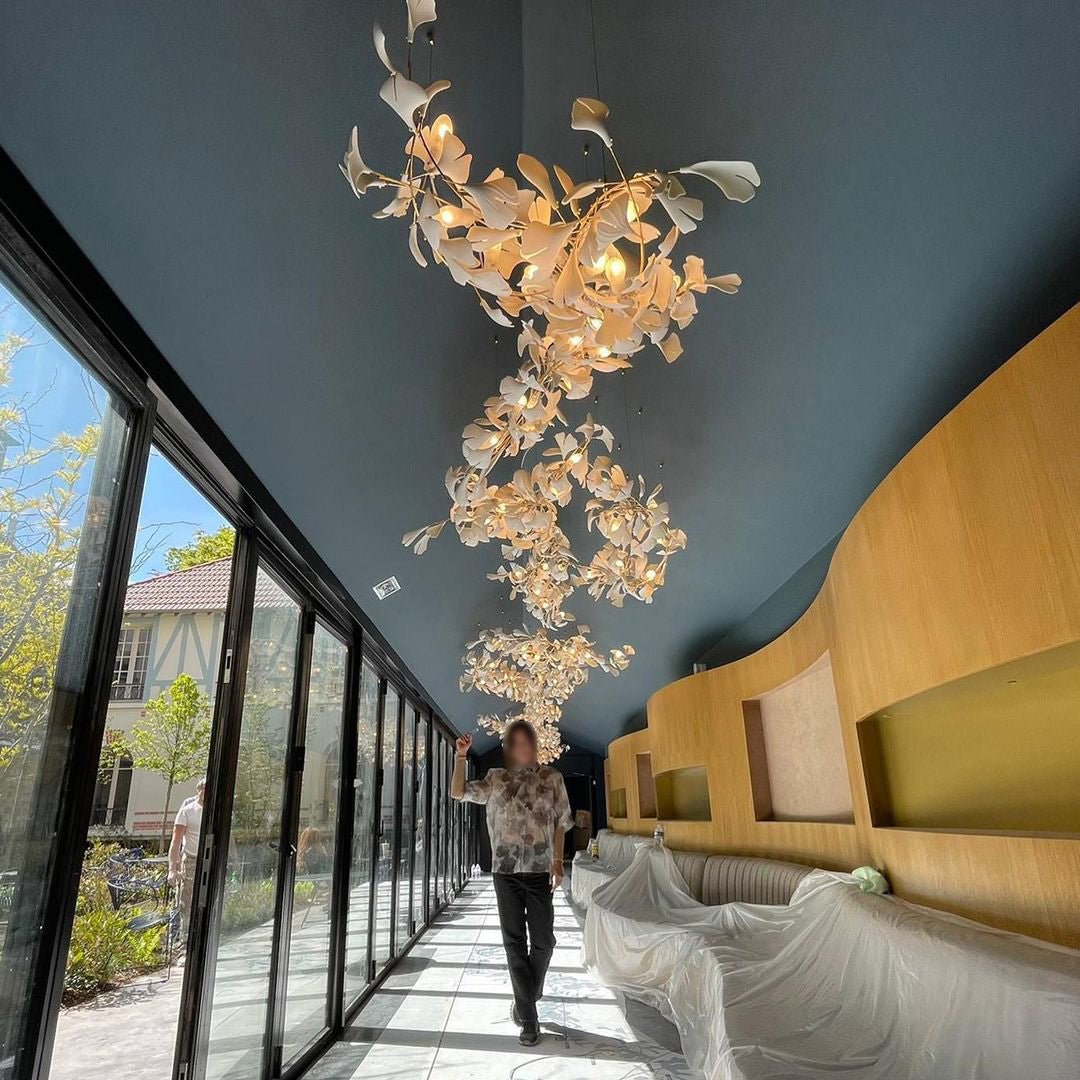 KYOMI Porcelain Ginkgo Leaf Cluster Chandelier