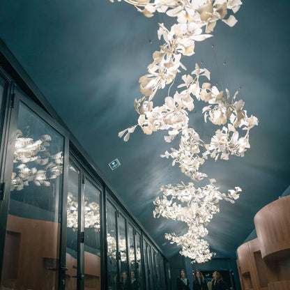KYOMI Porcelain Ginkgo Leaf Cluster Chandelier