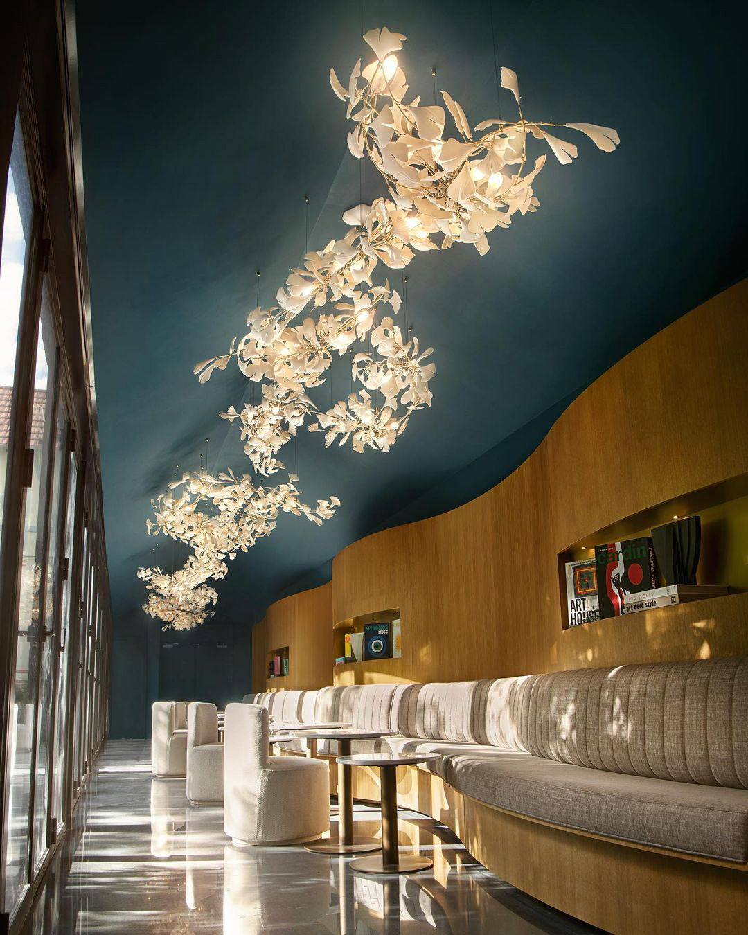 KYOMI Porcelain Ginkgo Leaf Cluster Chandelier