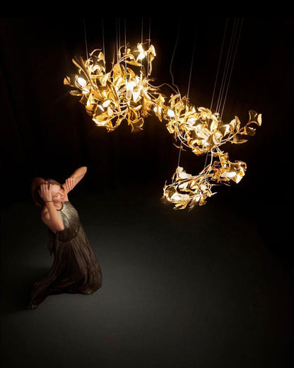 KYOMI Porcelain Ginkgo Leaf Cluster Chandelier