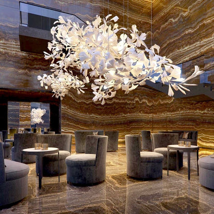 KYOMI Porcelain Ginkgo Leaf Cluster Chandelier