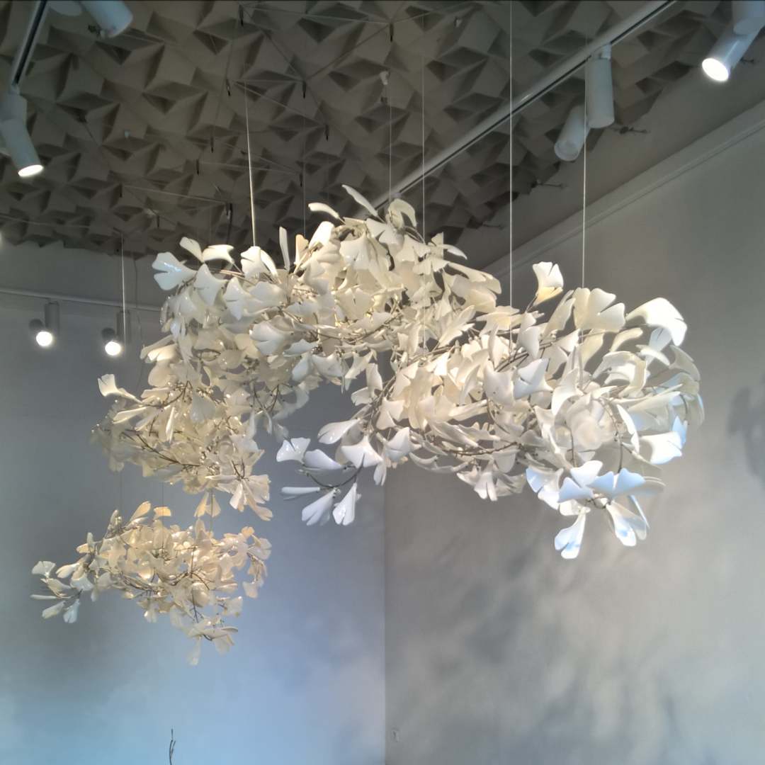 KYOMI Porcelain Ginkgo Leaf Cluster Chandelier