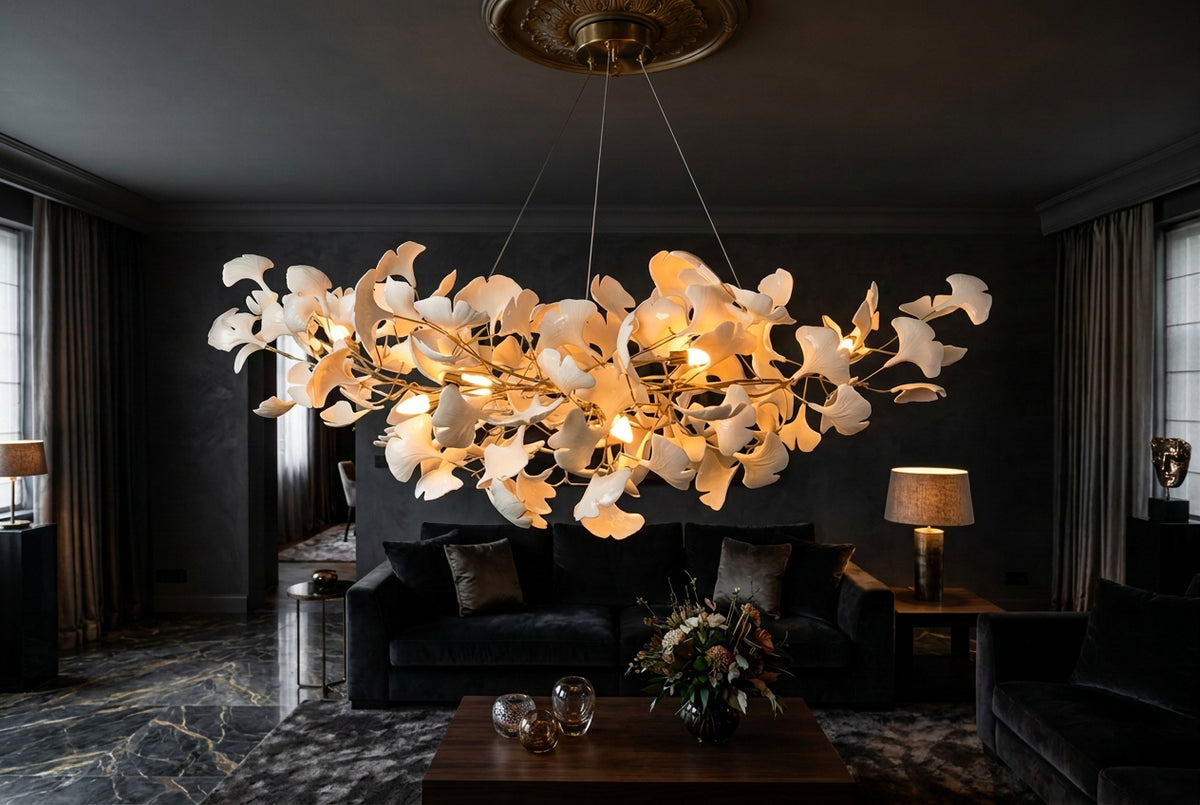 KYOMI Porcelain Ginkgo Leaf Cluster Chandelier