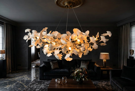 KYOMI Porcelain Ginkgo Leaf Cluster Chandelier