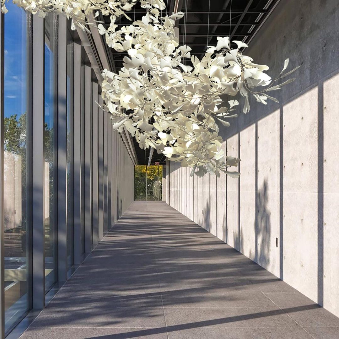 KYOMI Porcelain Ginkgo Leaf Cluster Chandelier