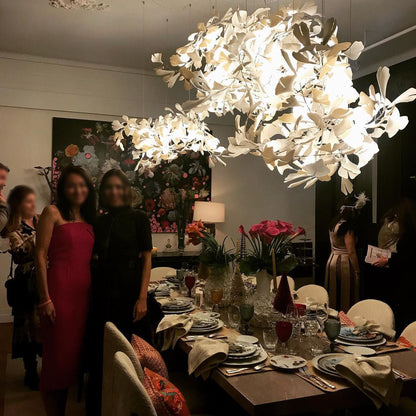 KYOMI Porcelain Ginkgo Leaf Cluster Chandelier
