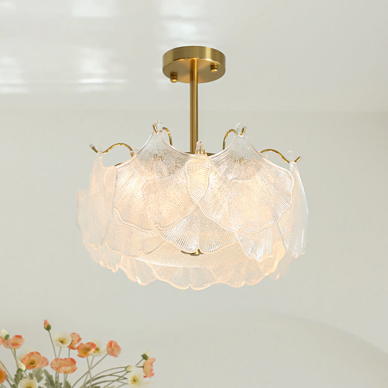 Ginkgo Leaves Glass Flush Mount
