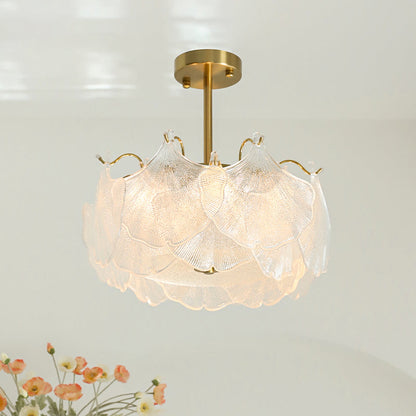 Ginkgo Leaves Glass Flush Mount