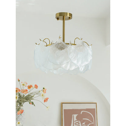 Ginkgo Leaves Glass Flush Mount