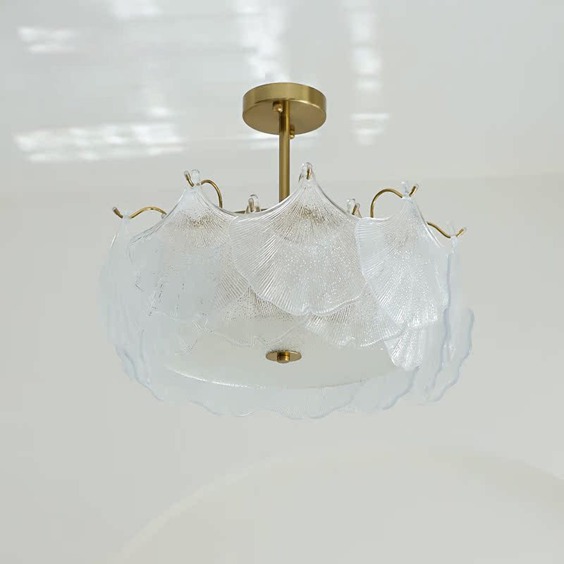 Ginkgo Leaves Glass Flush Mount