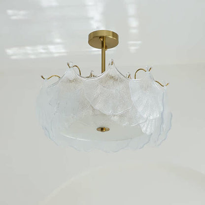 Ginkgo Leaves Glass Flush Mount