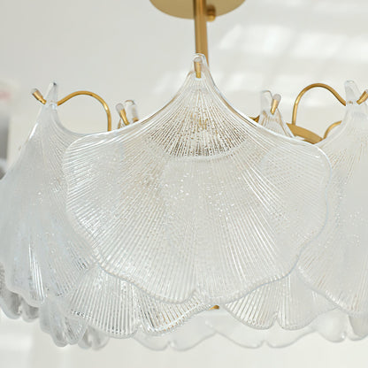 Ginkgo Leaves Glass Flush Mount