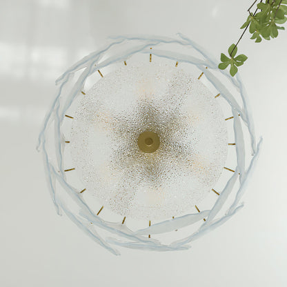 Ginkgo Leaves Glass Flush Mount