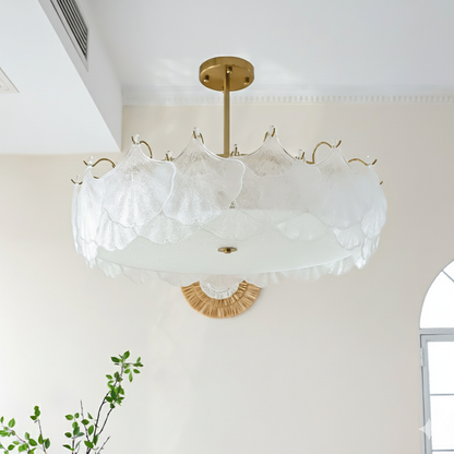 Ginkgo Leaves Glass Flush Mount