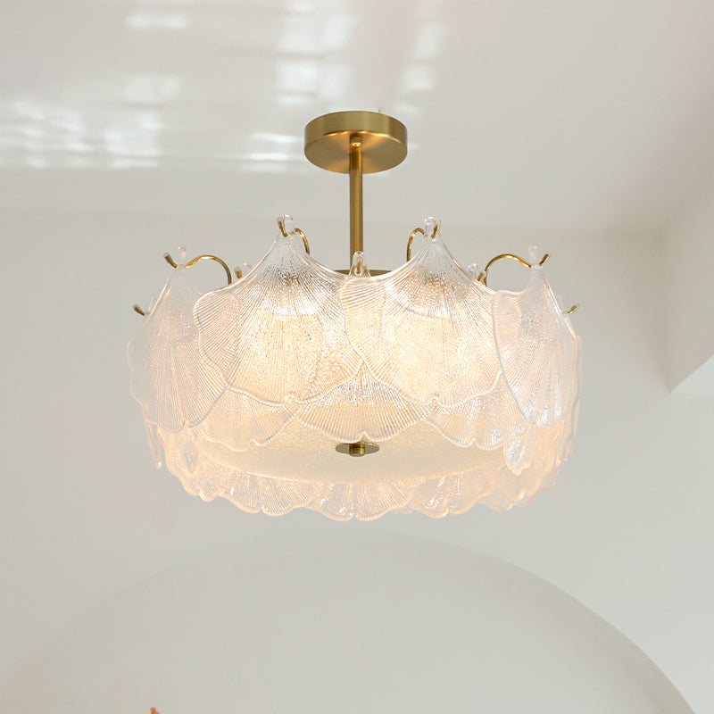 Ginkgo Leaves Glass Flush Mount