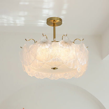 Ginkgo Leaves Glass Flush Mount