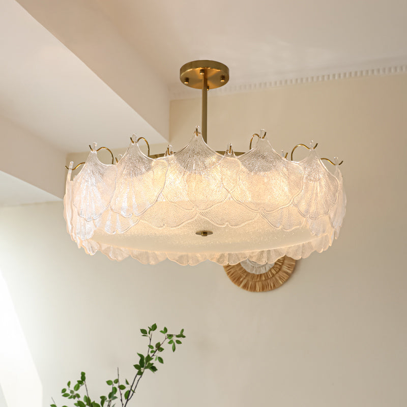 Ginkgo Leaves Glass Flush Mount