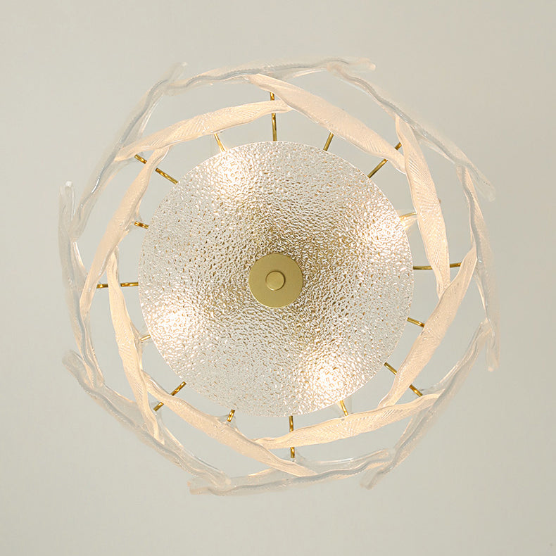 Ginkgo Leaves Glass Flush Mount