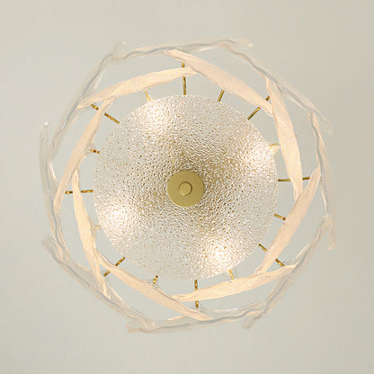Ginkgo Leaves Glass Flush Mount