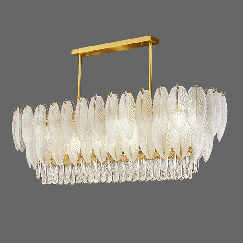 PIUMA White Feather Crystal Chandelier