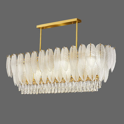 PIUMA White Feather Crystal Chandelier