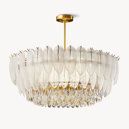 PIUMA White Feather Crystal Chandelier
