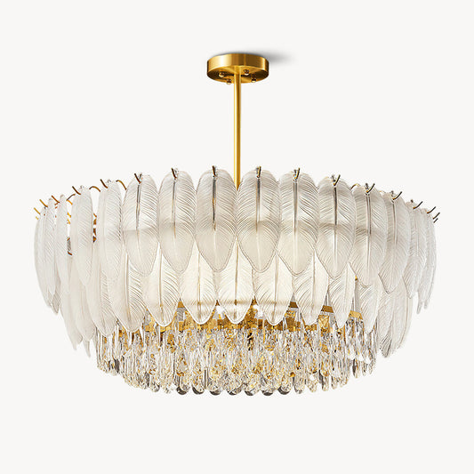 PIUMA White Feather Crystal Chandelier