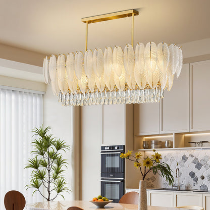 PIUMA White Feather Crystal Chandelier